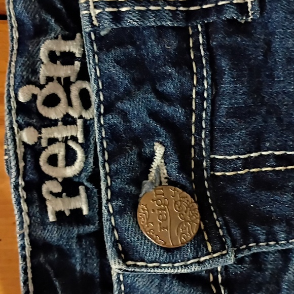 Reign Dark Blue Low Rise Flare Jeans - Picture 4 of 6